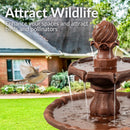 Sunnydaze 2-Tier Solar Outdoor Water Fountain with Battery Backup