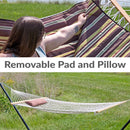 Sunnydaze Rope Hammock with 12' Steel Stand, Pad, and Pillow
