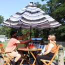 Sunnydaze 9' Solar LED Outdoor Patio Umbrella with Tilt and Crank