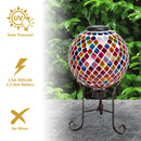 Sunnydaze Glass Mosaic Solar Garden Gazing Globe - 10"