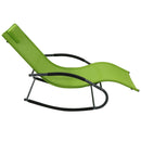 Sunnydaze Outdoor Patio Rocking Wave Lounger with Pillow - Green