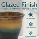 Sunnydaze Studio Glazed Ceramic Planter with Drainage Holes - Set of 2