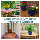 Sunnydaze Chalet Glazed Ceramic Planter with Drainage Holes - Set of 2