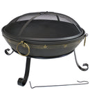 Sunnydaze Victorian Steel Fire Bowl and Spark Screen - 25"