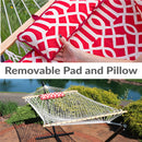Sunnydaze Rope Hammock with 12' Steel Stand, Pad, and Pillow