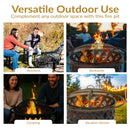 Sunnydaze Crossweave Wood-Burning Fire Pit with Spark Screen and Poker