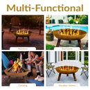 Sunnydaze Rustic Cast Iron Fire Pit Bowl with Stand