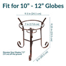 Sunnydaze Black Steel Traditional Style Gazing Globe Stand - 9"