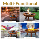 Sunnydaze Rustic Cast Iron Fire Pit Bowl with Stand
