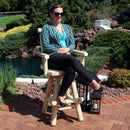 Sunnydaze Rustic Outdoor Barstool - Log Cabin Style Bar Height Stool - 4'