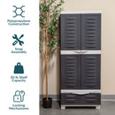 Sunnydaze 3-Shelf Plastic Lockable Storage Cabinet - 57.5" - Charcoal w/ Gray Trim