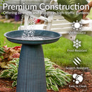 Sunnydaze Gleeful Garden Metal Outdoor Bird Bath - UV-Resistant Finish