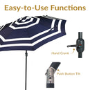 Sunnydaze Aluminum Outdoor Patio Umbrella with Tilt and Crank