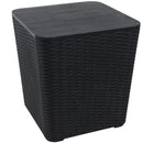 Sunnydaze Outdoor Side Table with Storage - Rattan Design - 11.5 Gal.