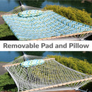 Sunnydaze Rope Hammock with 12' Steel Stand, Pad, and Pillow