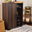Sunnydaze Lavina Wine Bar Cabinet with Glass Rack and Bottle Storage Shelves