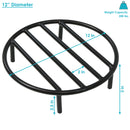 Sunnydaze Round Fire Pit Grate - Elevated Steel Wood Grate