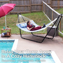 Sunnydaze 2-Person Quilted Fabric Double Hammock with Pillow