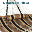 Sunnydaze 2-Person Quilted Fabric Double Hammock with Pillow