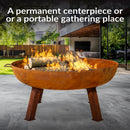 Sunnydaze Rustic Cast Iron Fire Pit Bowl with Stand
