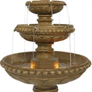 Sunnydaze Large 4-Tier Outdoor Water Fountain with LED Light - 65"