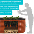 Sunnydaze Stackable Galvalume Steel Raised Garden Bed - Oval