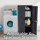 Sunnydaze Plastic Lockable Storage Cabinet with 3 Adjustable Shelves