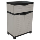 Sunnydaze Plastic Garage Storage Cabinet with Adjustable Shelf - 34.5"