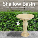 Sunnydaze Grecian Garden Reinforced Concrete Bird Bath - 20.25" H