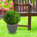 Sunnydaze Round Glazed Ceramic Planter with Drainage