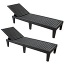 Sunnydaze 5-Position Outdoor Adjustable Chaise Lounge Chair - Black