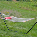Sunnydaze Rope Hammock with 12' Steel Stand, Pad, and Pillow