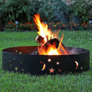 Sunnydaze Portable 36" Outdoor Fire Pit Ring with 360-Degree Cutouts