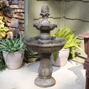 Sunnydaze Pineapple 2-Tier Solar Powered Fountain with Battery Backup Fountain - 33"