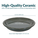 Sunnydaze Set of 4 Glazed Ceramic Planter Saucers