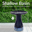 Sunnydaze Glazed Ceramic Outdoor Bird Bath