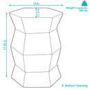 Sunnydaze Moderno Geometric Ceramic Garden Stool Side Table - 17.25"