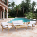 Sunnydaze Bodie 4-Piece Patio Furniture Set - Outdoor Patio Conversation Set