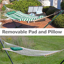 Sunnydaze Rope Hammock with 12' Steel Stand, Pad, and Pillow