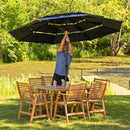 Sunnydaze 10 ft 3-Tier Large Patio Umbrella with Tilt and Crank - Navy