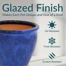 Sunnydaze Glazed Ceramic Planter with Drainage Holes - Set of 2