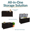Sunnydaze Indoor/Outdoor Resin Rattan 75-Gallon Deck Box