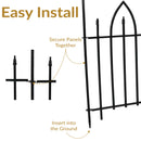 Sunnydaze 2-Piece Gothic Iron Decorative Garden Border Fence - Black