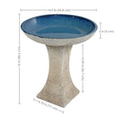 Sunnydaze Nantes Outdoor Ceramic Bird Bath - 16" H