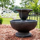 Sunnydaze Streaming Falls 2-Tier Outdoor Water Fountain - 25-Inch - Brown