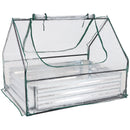 Sunnydaze Steel Raised Garden Bed and Mini Greenhouse Kit - Clear