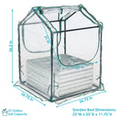 Sunnydaze Steel Raised Garden Bed and Mini Greenhouse Kit - Clear