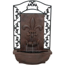 Sunnydaze French Lily Outdoor Wall Water Fountain, with Electric Submersible Pump, 33 Inch Tall
