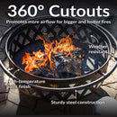 Sunnydaze Crossweave Wood-Burning Fire Pit with Spark Screen and Poker