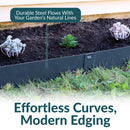 Sunnydaze Metal Landscape Edging Border - Set of 5 - 42" Sections
